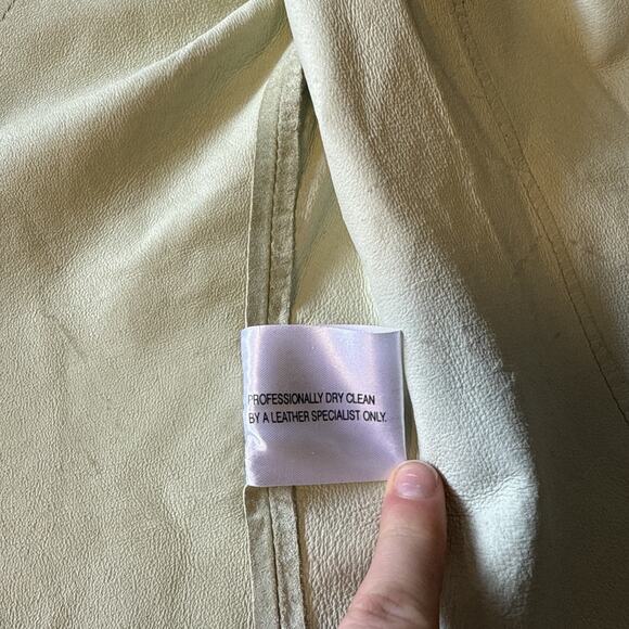 Vintage 90s J. Marco Genuine Leather Suede Green Pistachio Sport Jacket M Fringe - Picture 12 of 15